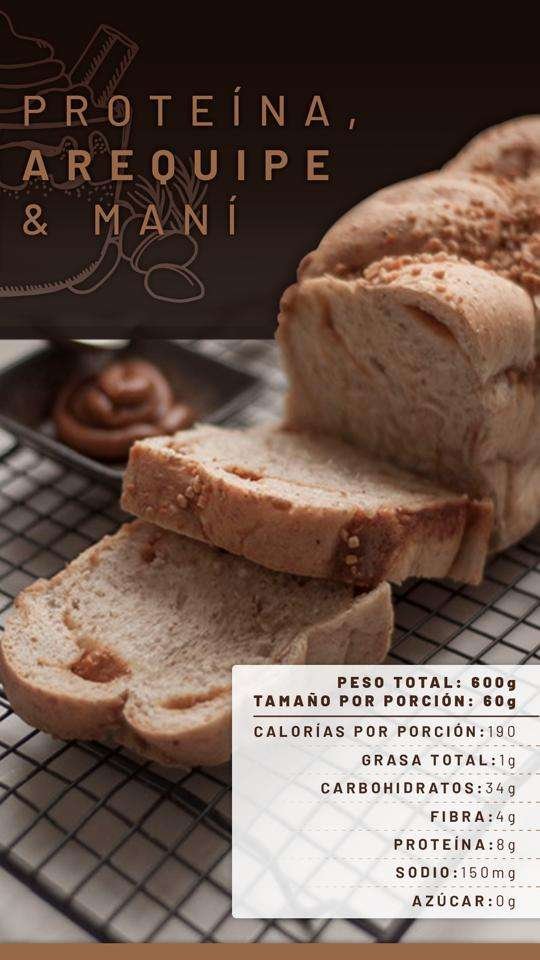 Tabla nutricional Pan Integral con Proteína Arequipe y maní