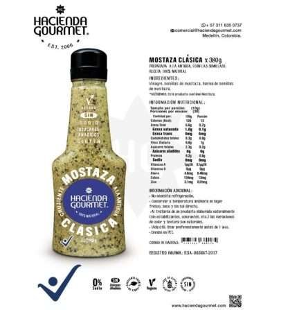 Mostaza Clásica x 380 g - Hacienda Gourmet