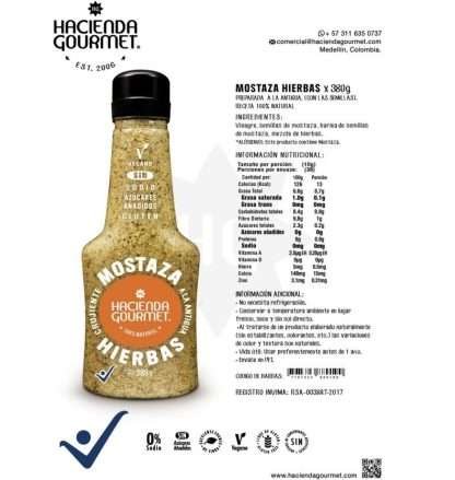 Mostaza Hierbas x 380 g - Hacienda Gourmet