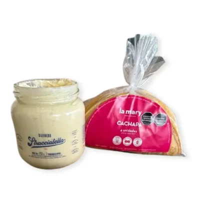4 Cachapas rellenas de queso + 200gr de stracciatella artesanal