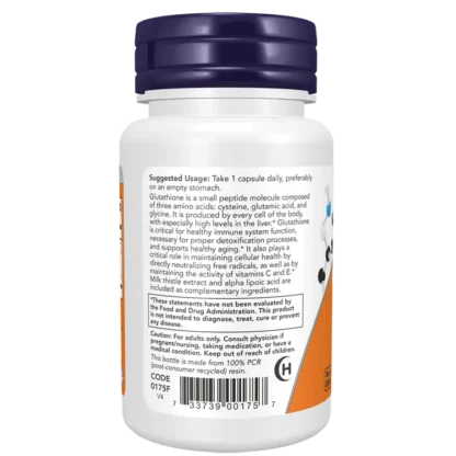 Now Foods Glutatión 500 mg 60vcap - Imagen 2